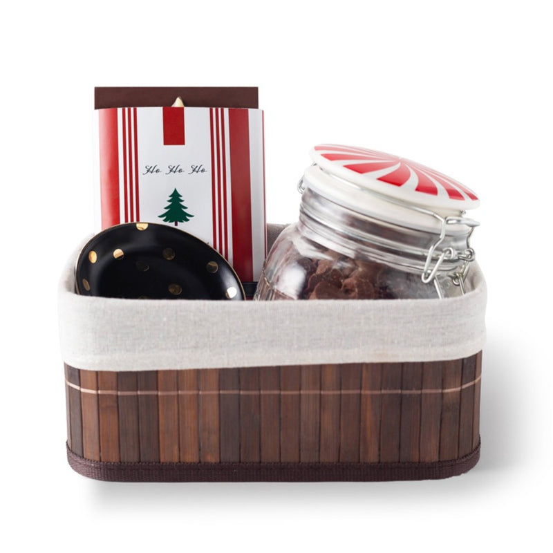 cesta de natal com chocolates