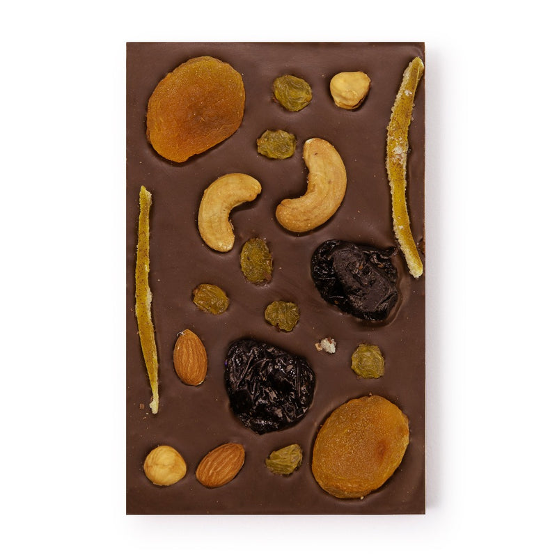 Chocolate meio amargo c/ frutas secas 125g - The Goodies Brasil