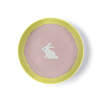 Prato de porcelana coelho color rosa 10,5cm
