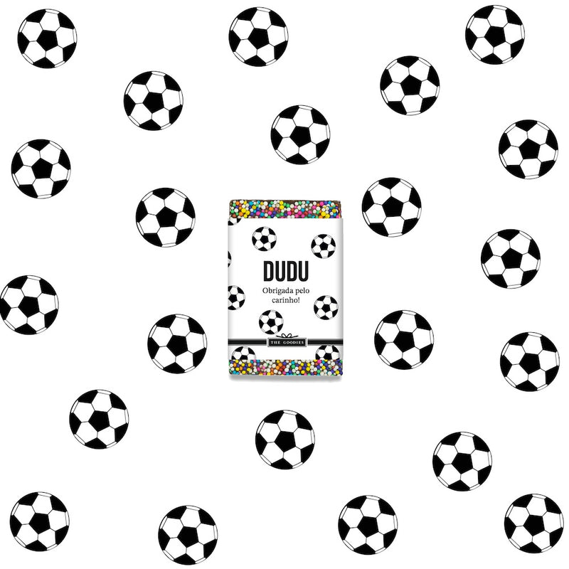 Kit 30 chocolates 25g com rótulo personalizado bola de futebol