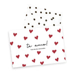 Cartão unitário c/ envelope te amo fundo corações