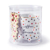 Caixa com caneca estampada e chocolate