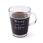 Caneca de vidro mommy needs more coffee