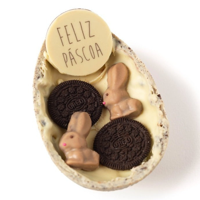 ovo de colher recheado creme de oreo c/ nutelina