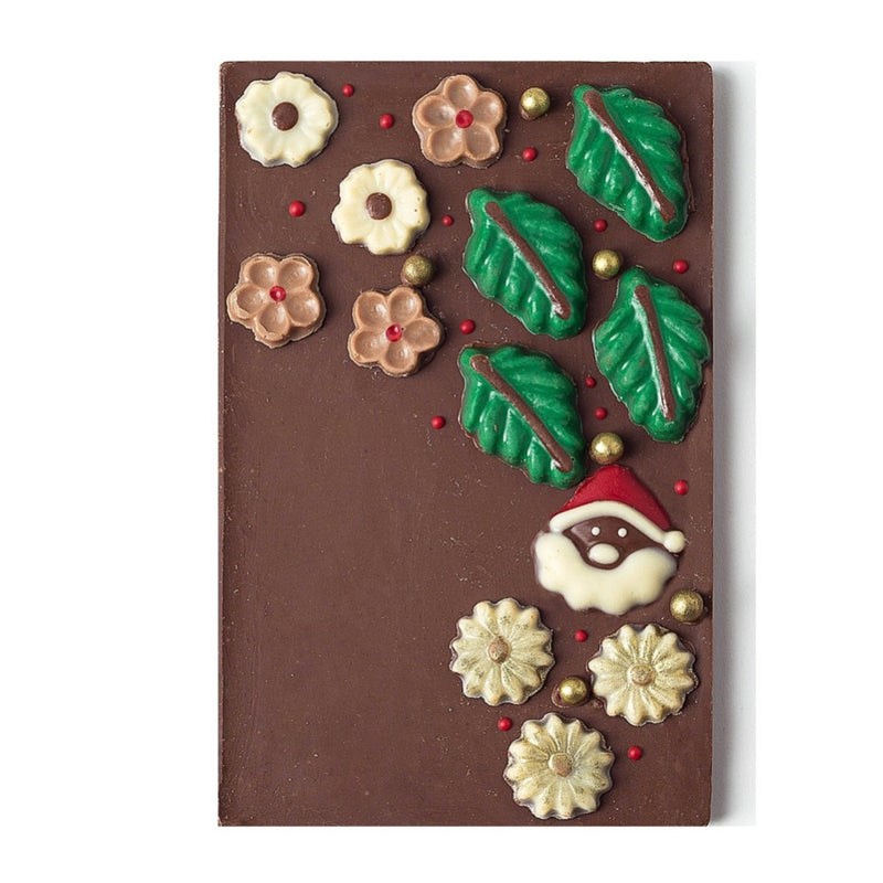 Chocolate ao Leite com Aplique Flores e Papai Noel 125g