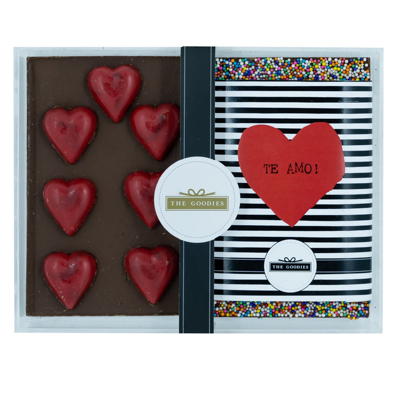 Caixa acrílica p/ 2 chocolates 125g tema romântico - The Goodies Brasil